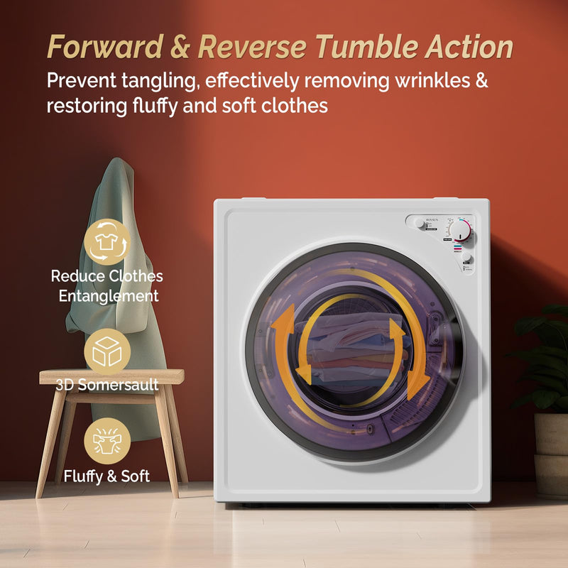 ROVSUN 9LBS Portable Clothes Dryer Electric Compact Front Load Tumble Laundry Dryer