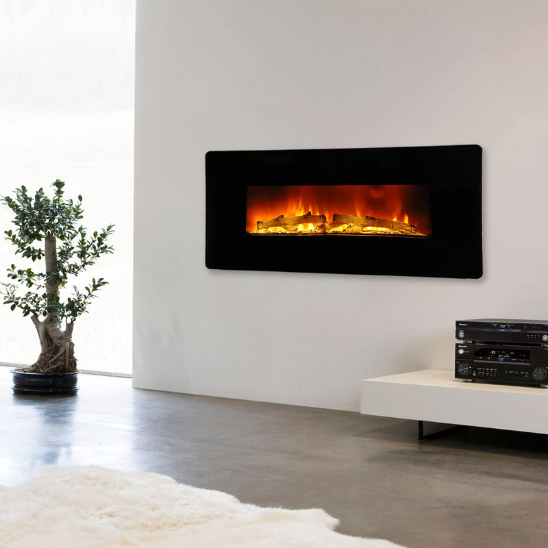 ROVSUN 36 Inch 1400W Wall Mounted Electric Fireplace with Remote Control