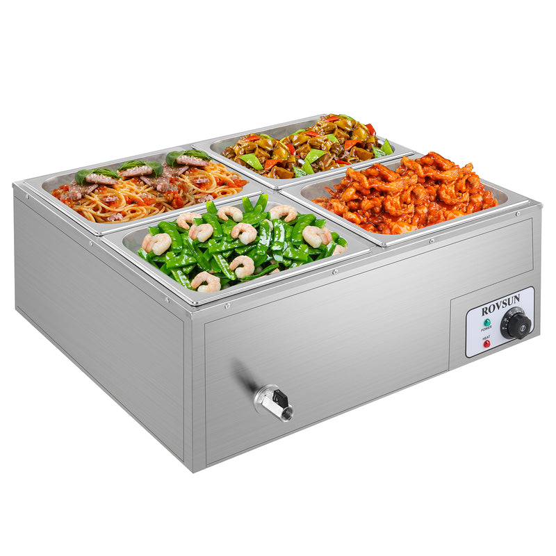 ROVSUN 42.3QT Commercial Food Warmer Electric Steam Table Countertop