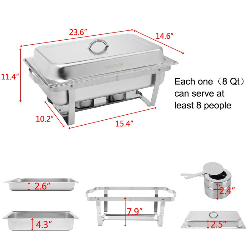 ROVSUN 8 Qt Full Size Chafing Dishes Buffet Set