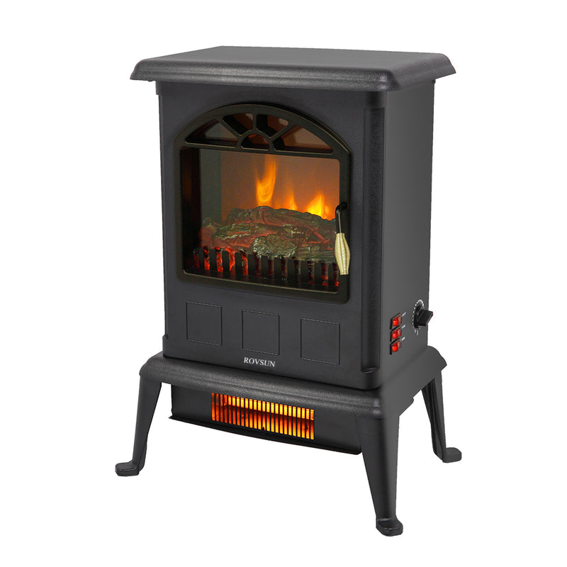ROVSUN 22.4 Inch Electric Fireplace Infrared Quartz Heater with 2 Heat Settings 1000W/1500W