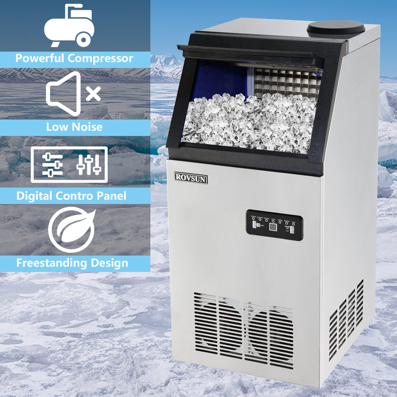 ROVSUN 110LBS/150LBS Freestanding Commercial Ice Maker Machine