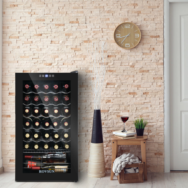 ROVSUN 34 Bottle Wine Cooler Refrigerator with Digital Temperature Control