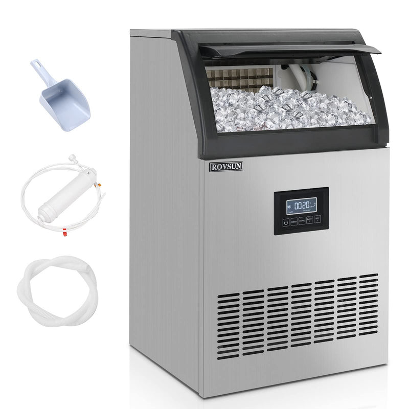 ROVSUN 200LBS/24H Commercial Ice Maker with 29lbs Storage Bin