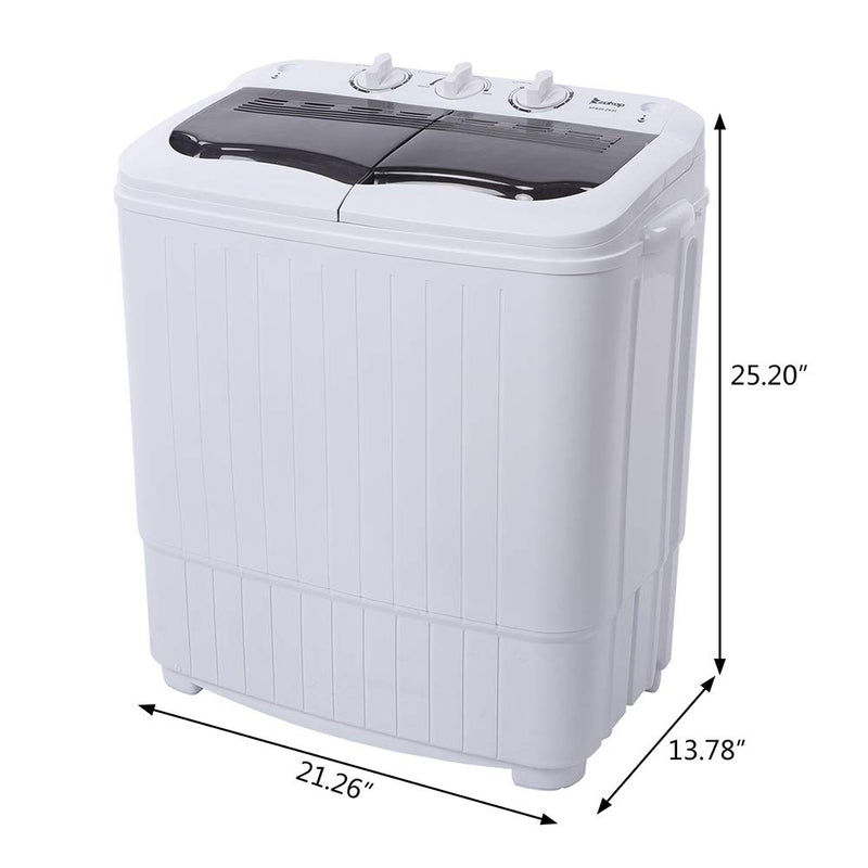 ROVSUN 14.3LBS Portable Mini Washing Machine with Pump Draining/Gravity Draining